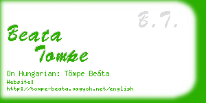 beata tompe business card